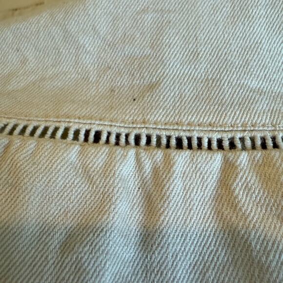 Old Navy Women Square Neck Longsleeve Cream Top Size Large Tiered Cotton Spring - Picture 4 of 8